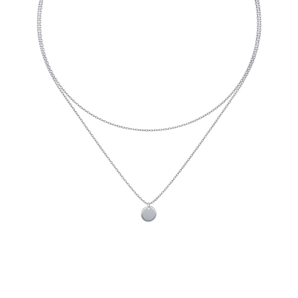 Колье из серебра «Ролло с диском»